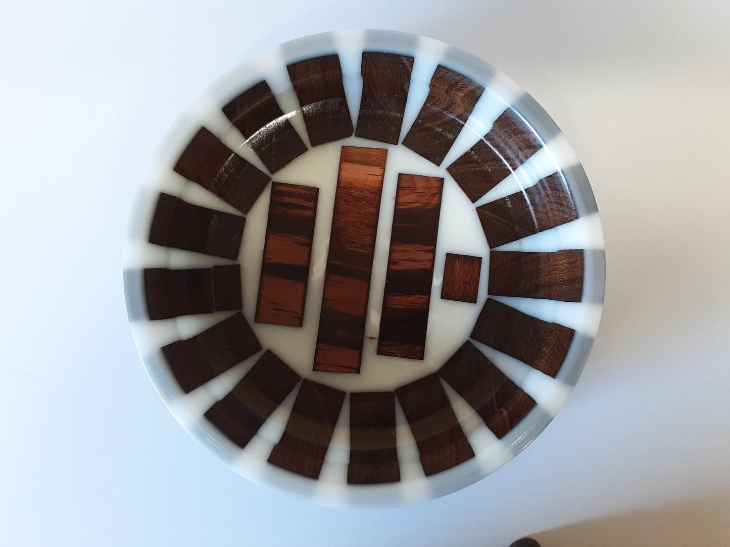 Wood and resin serving bowl