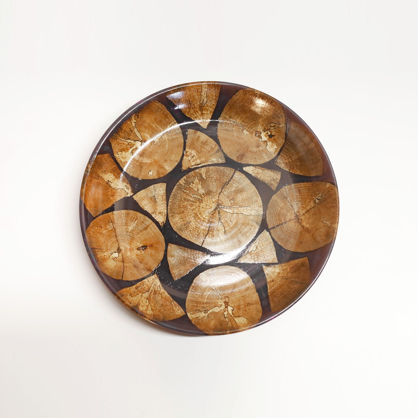 Wood and resin bowl