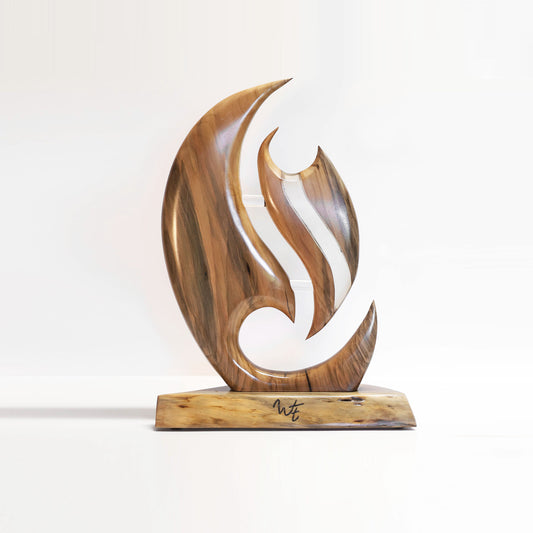 Wood Sculpture with resin